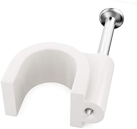 Pro-Grade, Cable Clips with Steel Nails 4mm - 14mm Wire Holders and Tacks in 9 sizes, 100 Per Size. Durable, UV Resistant Plastic Clips Help Organize Coax, Ethernet, Cat5, Cat6 and Other Cords.
