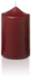 yummi 2.25" x 3" Burgundy Slim Round Pillar Candles - 4 per Pack