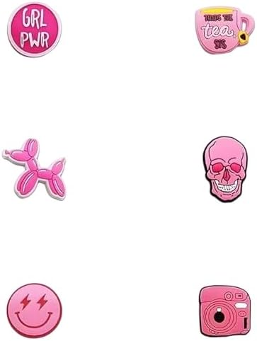 Pink Shoe Charms for Girls,Cute Shoe Decoration Charms for Shoes Party Favors Gifts,Pink Sports Ocean Valentine's Day Accessories