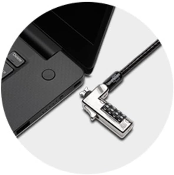Kensington Slim Combination T-Bar Standard Lock Slot for Laptops, Security Computer Lock Cable, Resettable 4-wheel Number Code with 6 Foot Cable, K60600WW