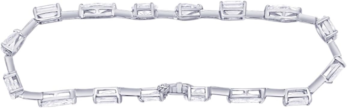 Houston Diamond District 2 to 28 Carat Lab Grown Diamond Classic Tennis Bracelet, 4-Prong Setting for Women (E-F Color, VS2-SI1 Clarity)