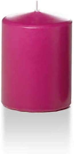 yummi 2.25" x 3" Hot Pink Slim Round Pillar Candles - 4 per Pack
