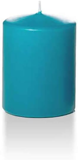 yummi 2.25" x 3" Turquoise Slim Round Pillar Candles - 4 per Pack