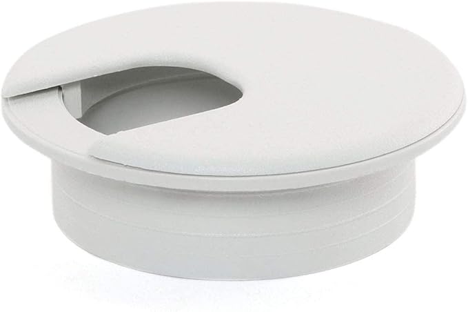 4pcs 2 Inch Desk Wire Cord Cable Grommets Hole Cover for Office PC Desk Cable Cord Organizer Plastic Cover (White-4Pcs)