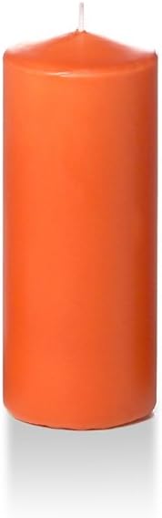 yummi 2.25" x 5" Bright Orange Slim Round Pillar Candles - 4 per Pack