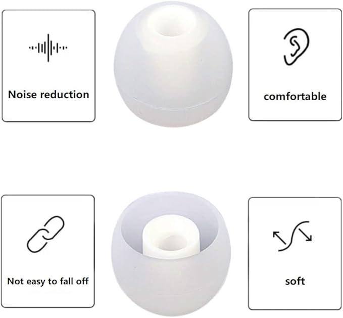 Earbuds Replacement Tips Silicone Earbud Tips Ear Gels Fit for Inner Hole from 3.8mm - 5.1mm Earphones 9 Pairs S/M/L