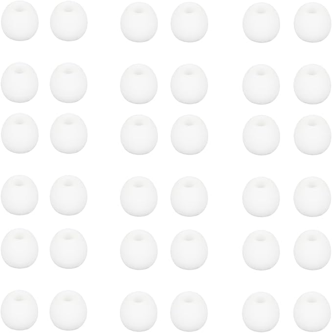 36 Pieces Small Earbud Tips Soft and Comfortable Silicone Earbud Tips Ear Bud Replacement Pieces Silicone Fit Most in-Ear Headphones,Inner Hole 3.8mm -5.5mm,Small White Replacement Eartips