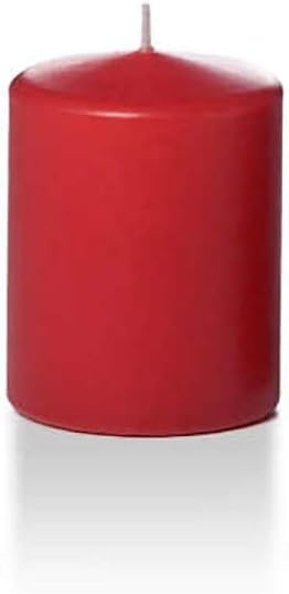 yummi 2.25" x 3" Ruby Red Slim Round Pillar Candles - 4 per Pack