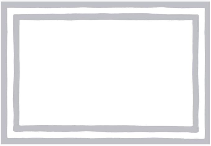 Caspari Border Stripe Place Cards in Silver Foil, 16 Included