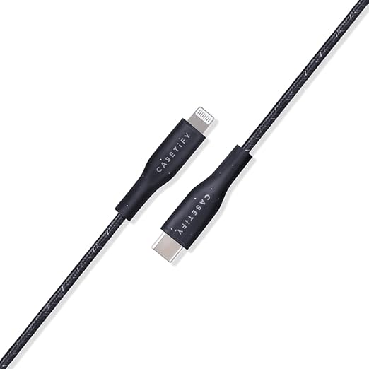 CASETiFY Powerthru USB-C to Lightning Cable (1m/3.3ft) - Black