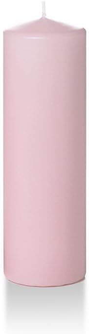 yummi 2.25" x 7" Light Rose Slim Round Pillar Candles - 4 per Pack
