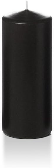 yummi 2.25" x 5" Black Slim Round Pillar Candles - 4 per Pack