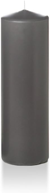 yummi 2.25" x 7" Gray Slim Round Pillar Candles - 4 per Pack