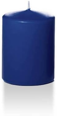 yummi 2.25" x 3" Navy Blue Slim Round Pillar Candles - 4 per Pack