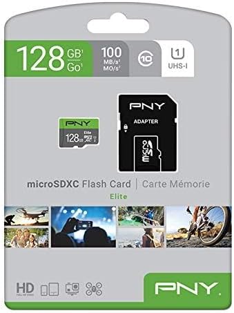 PNY 128GB Elite Class 10 U1 microSDXC Flash Memory Card - 100MB/s, Class 10, U1, Full HD, UHS-I, Micro SD (Pack of 1)