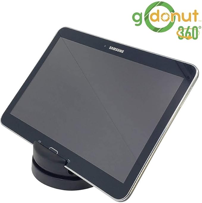 GoDonut – Phone Stand 360 Swivel – Cell Phone Holder + iPad Stand Desk Organizer - Compatible with Tablet, iPhone, Kindle & Most Smartphones – Black