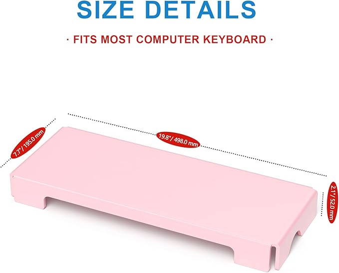 WINFFOR Acrylic Keyboard Cover Protector - Mechanical Keyboard Dust Cover Computer Keyboard Cover Keyboard Protector Fits 17'' Keyboard (Lightpink)