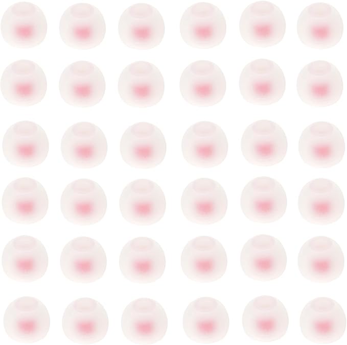 36 Pieces Medium Earbud Tips Soft and Comfortable Ear Bud Replacement Pieces Silicone Fit Most in-Ear Headphones,Inner Hole 3.8mm -5.5mm,Medium White and Red Replacement Eartips
