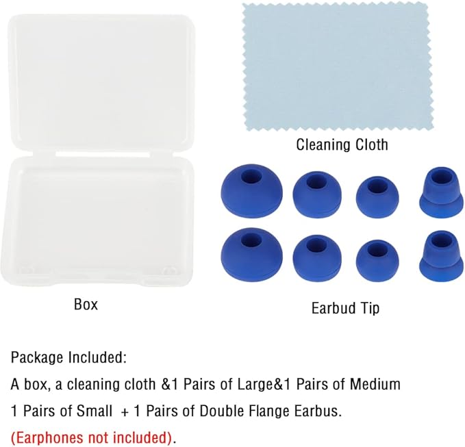 4 Pairs Silicone Earbud Tips Replacement Eartips Earbuds Eargels Earpads Compatible with Powerbeats 1/2/3 Wireless Beats by Dre Headphones(Dark Blue)