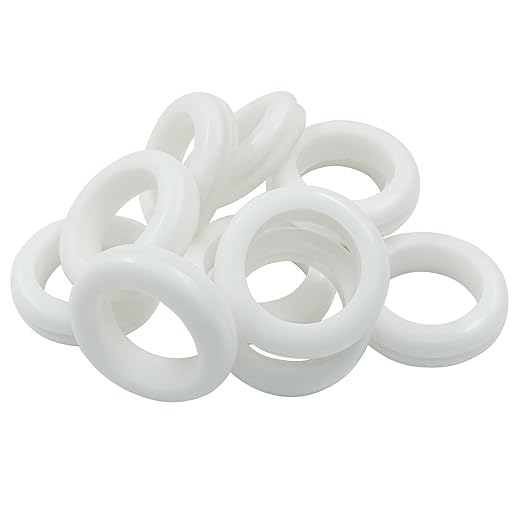 12 Pcs Rubber Grommets, 7/8" Inside Diameter 1" Drill Hole Rubber Wire Grommets for Wire, Firewall, Cables, Plugs (White)