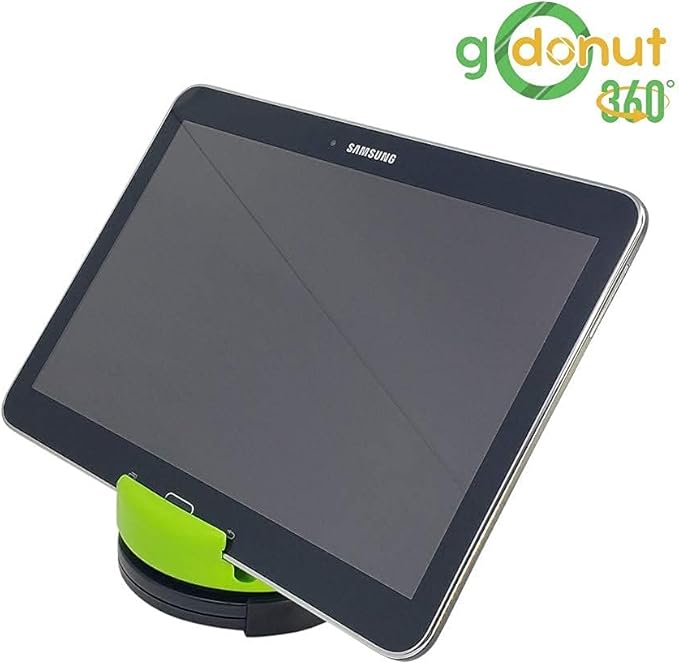 GoDonut – Phone Stand 360 Swivel – Cell Phone Holder + iPad Stand Desk Organizer - Compatible with Tablet, iPhone, Kindle & Most Smartphones – Lime Green