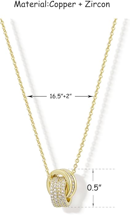 14K Gold Plated CZ Minimalist Dainty Pendant Necklace | Gold Necklace for Women | Daily Wear Gold Jewelry