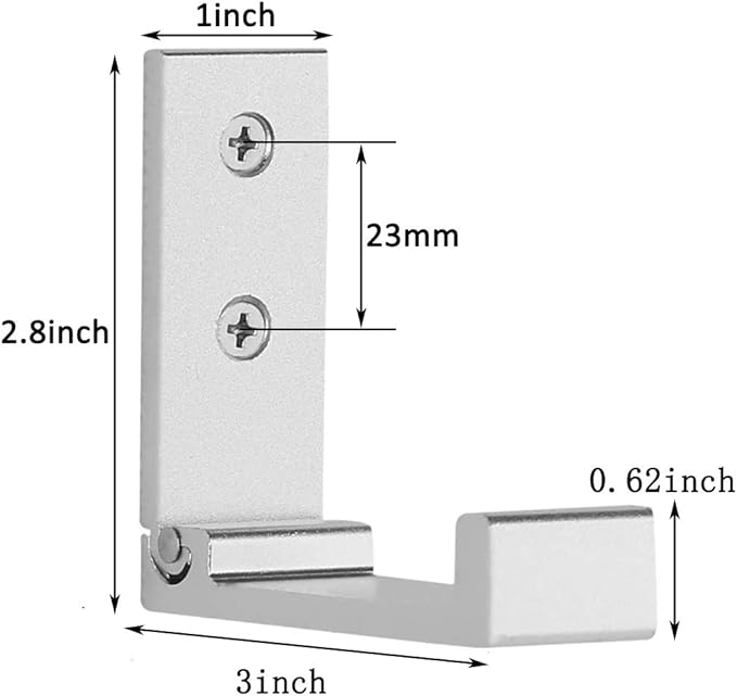 Folding Coat Hooks, Foldable Wall Hooks for Hanging Aluminum Alloy Cloth Hanger Coat Hanger Headphones Holder Headset Wall Hanger Hook- Pack of 2 (Silver)