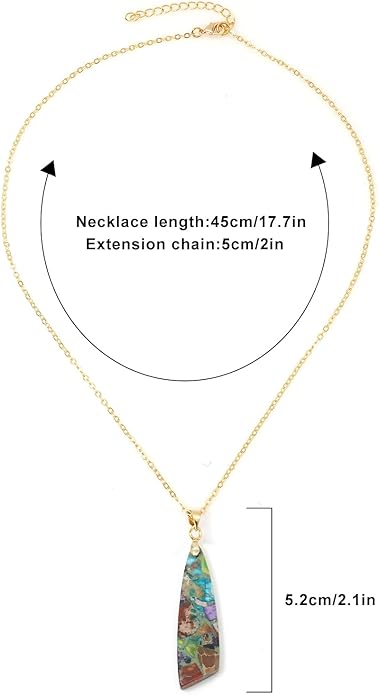 Nature Stone Necklaces for Women Boho Pendant Necklace 18K Gold Chain Necklaces