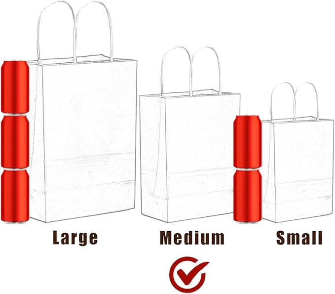 qiqee 30PCS Medium Gift Bag with Handles Bulk 11"x5"x8" Gift Bags Orange Bags Multiple Uses (Medium Size)