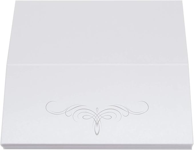 Decadent Flourish Place Cards, Silver (Choose Color), Set of 60, Pre-cut and Scored - Wedding, Party, Dinner, and Special Events - Made in the USA