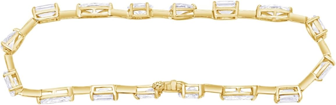 Houston Diamond District 2 to 28 Carat Lab Grown Diamond Classic Tennis Bracelet, 4-Prong Setting for Women (E-F Color, VS2-SI1 Clarity)