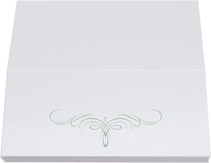 Decadent Flourish Place Cards, Sage (Choose Color), Set of 25, Pre-cut and Scored - Wedding, Party, Dinner, and Special Events - Made in the USA