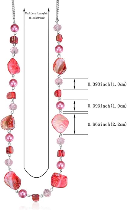 PEARL&CLUB Long Beaded Necklaces For Women - Sweater Chain Fashion Jewelry Necklace Gifts For Women