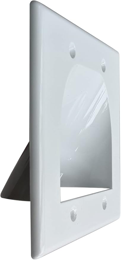 BestMounts - 6 Pack in Wall Cable Management TV Cord Hider for Wall Mounted TV - Recessed Wall Plates Cable Pass Through - Dual Gang Behind Wall Cable Management up to 8-10 Low Voltage Cords (White)