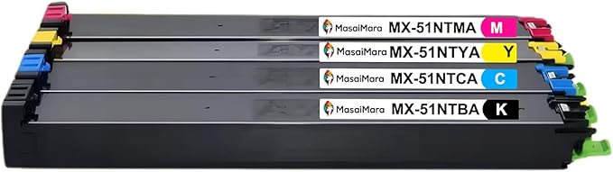 MasaiMara MX51NT MX-51NT Compatible High Yeild Toner Cartridge for Shap MX-51NTBA MX-51NTCA MX-51NTMA MX-51NTYA MX-4110N MX-4111N MX-4140N MX-4141N MX-5110N MX-5111N MX-5140N MX-5141N Printer