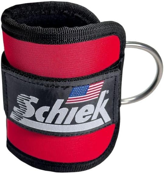 Schiek Sports 1707 Ankle Cuffs - Ideal for Glute Kickbacks and Cable Machine Workouts - Durable and Built To Last