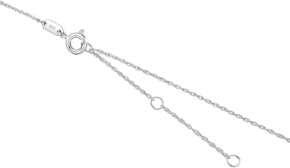 MISS MIMI Solitaire Cubic Zirconia Necklace for Women, 1–3 CT Round,Heart,Princess Cut CZ Options, Bezel or Prong Set in 925 Sterling Silver, Adjustable 16–20" Minimalist Everyday Jewelry
