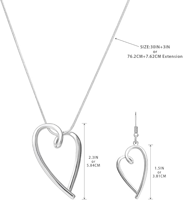 Madison Tyler Gold Plated Jewelry Set for Women | Silver Teardrop Pendant Necklace Trendy | Long Necklace with Snake Chain | Fashion Dangle Earring Set