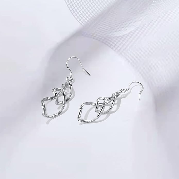 Sterling Silver Plated Earrings Dangle Earrings Linear Drop Statement Earrings for Women