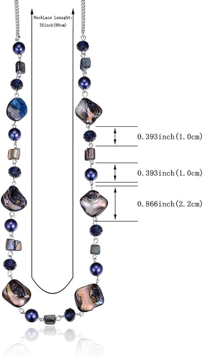 PEARL&CLUB Long Beaded Necklaces For Women - Sweater Chain Fashion Jewelry Necklace Gifts For Women