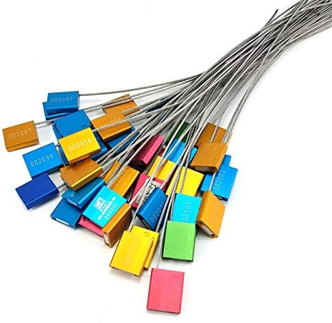Pull Tight Security Cable Seals Alumium Alloy Shipping Container Tags ISO 17712 Standard (Pack of 50, Yellow)