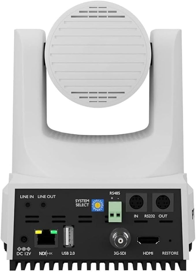 PTZOptics Move 4K 20x Auto-Tracking PTZ Camera with Built-in Tally Light, 3D Noise Reduction, and Advanced White Balance Modes (White)
