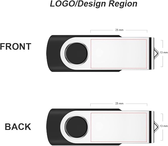 Personalized Flash Drives 1GB, Wooolken Customizable USB 2.0 Thumb Drives 10/20/50/100 Pack, Logo Memory Stick Custom Flash Drive Engraved Logo (Mixcolors)