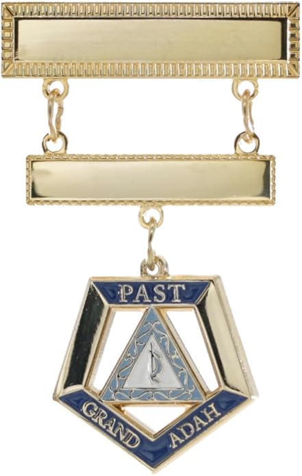 OES Eastern Star Engraved Jewel Nickel or 24K Gold Plated Brooch with choice of charm dangle