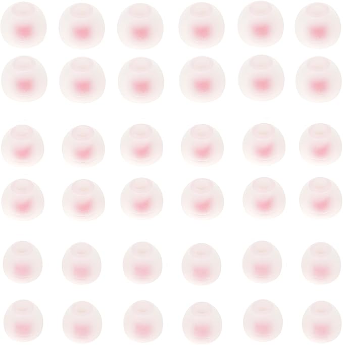 Silicone Earbud Tips - Soft & Comfortable Earphone Cushions, 18 Pairs (S/M/L) - White & Red, Fits 3.8mm-5.5mm Inner Hole, Compatible with Most in-Ear Headphones