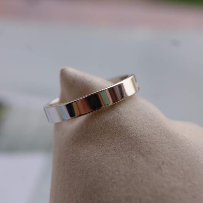 Dankadi Simple Fashion S925 Sterling Silver Ring Smooth Plain Dome Comfort Solid Silver Wedding Ring For Men & Women 3.5 mm 3-13# 24k Real Gold Plated Jewelry