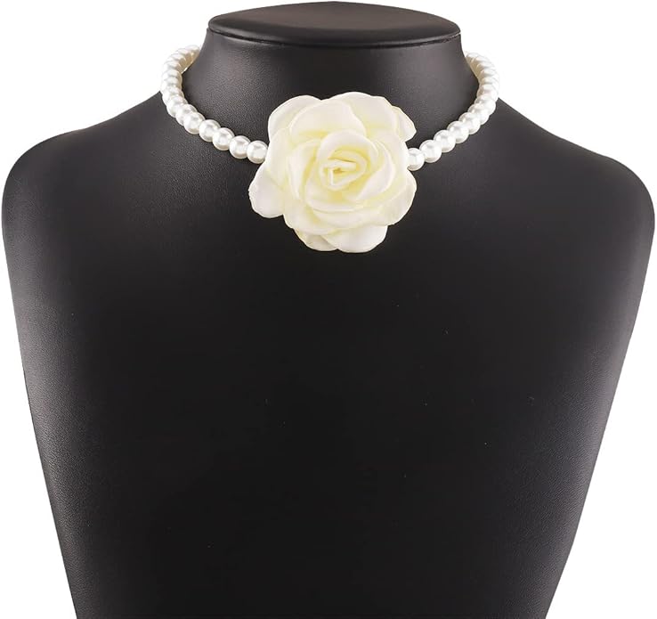 Flower Choker Necklaces for Women Vintage Baroque Floral Rose Collar Necklace Adjustable Bridal Party Prom Jewelry
