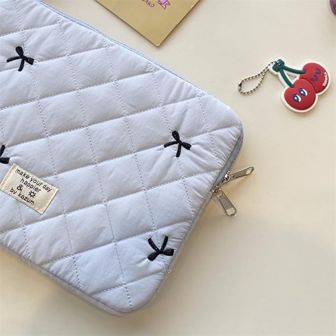 Cute Bow Graphic Carrying Laptop Bag Y2K Preppy Laptop Sleeve Case Bag Kawaii Pad Computer Protect Case Pouch (11 inch,White)