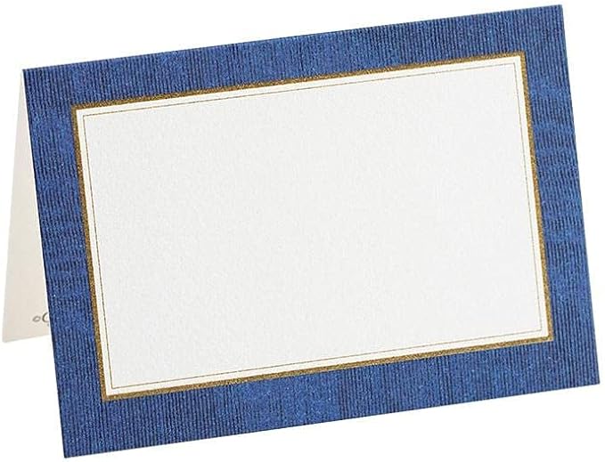 Caspari Moiré Place Cards in Blue, 30 Included