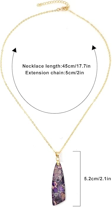Nature Stone Necklaces for Women Boho Pendant Necklace 18K Gold Chain Necklaces